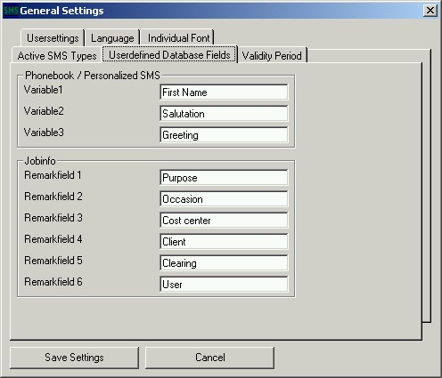 SMS Blaster Screenshot General Settings